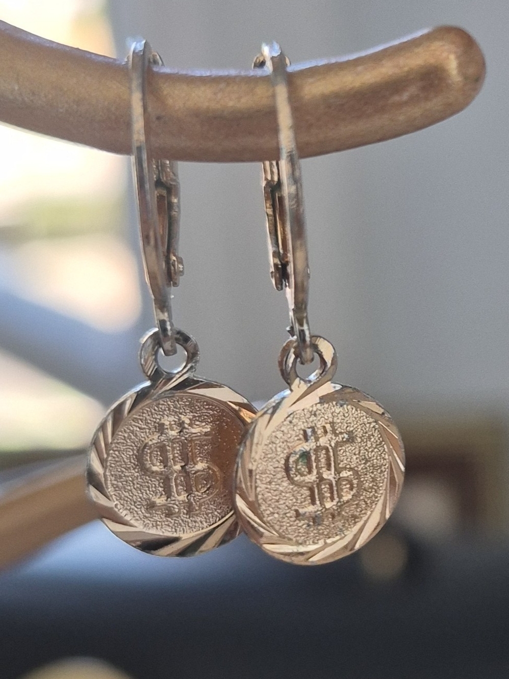 Elegant Gold-Tone Round Drop Earrings - Classic Women's Jewelry